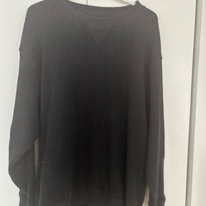 Black Waffle Knit Sweater